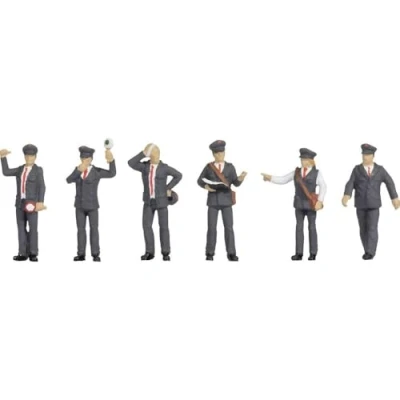 Afbeelding van NOCH H0 figuren spoorwegfunctionarissen Oostenrijk, set spoorwegfiguren, handgekleurd voor het spoor modelbaan