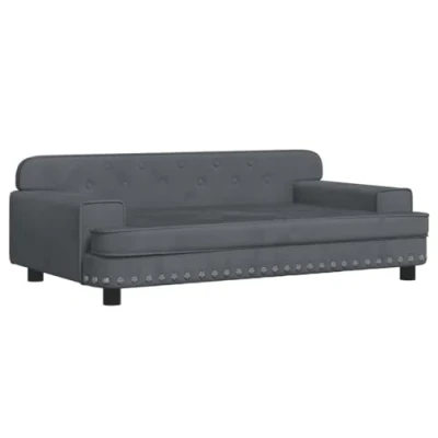 Afbeelding van vidaXL Hondenmand 90x53x30 cm fluweel donkergrijs