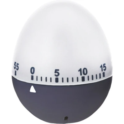 Afbeelding van Kookwekker/eierwekker in ei vorm kunststof 7 cm Wit/grijs Kookwekkers
