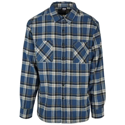 Afbeelding van Urban Classics Herren Overhemd, Heren, Maat: Medium, Darkblue whitesand