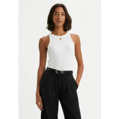 Afbeelding van Levi&#039;s dames Ribgebreide tanktop met stretch in de kleur Wit, maat: XXS