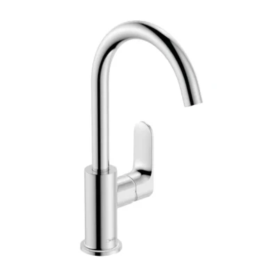 Afbeelding van Hansgrohe rebris s eengreeps wastafelmengkraan 210 met draaibare uitloop en pop up trekwaste chroom 72536000