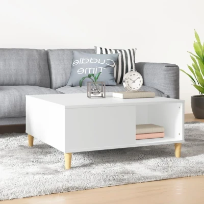 Afbeelding van Salontafel 80x80x36,5 cm bewerkt hout wit