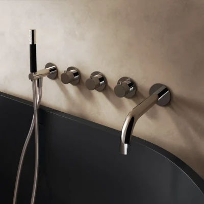 Afbeelding van HotBath Cobber afbouwdeel voor inbouwthermostaat geschikt bad/douche met uitloop HBCB7072 Chroom