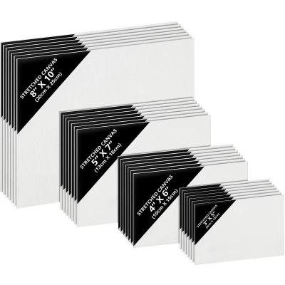 Afbeelding van Belle Vous Blank Canvas (28 Pak) 4 Maten Voorgerekte Paneelborden Geschikt voor Acryl en Olieverf, Maar ook Schetsen Tekenen