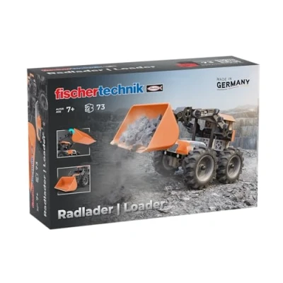 Afbeelding van fischertechnik Loader 576106 educatief constructiespeelgoed, wiellader speelgoedbouwset voor kinderen vanaf 7 jaar, oranje.