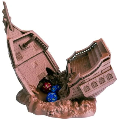 Afbeelding van Piratenschip dobbelstenen toren, perfecte toren voor kerkers en draken, tafelblad RPG, miniatuurspellen bordspellen