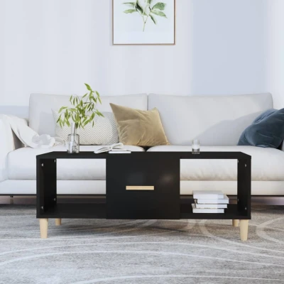 Afbeelding van Salontafel 102x50x40 cm bewerkt hout zwart