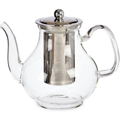 Afbeelding van Glazen theepot 1100 ml met filter/infuser en handvat Theepotten