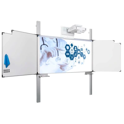 Afbeelding van Projectiebord emailstaal mat wit (16:9), Extraflat profiel, 5 vlaks vo