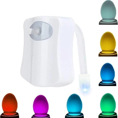 Afbeelding van TEMPO DI SALDI LED licht voor toilet 8 kleuren RGB verlichting badkamer met schemersensor