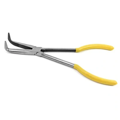 Afbeelding van QWORK telefoontang gebogen, gebogen punttang, 90, extra lang, 270mm