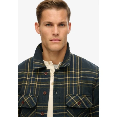 Afbeelding van Superdry Overhemd Surplus Check Quilt Overshirt M4010902a Navy Mannen Maat L