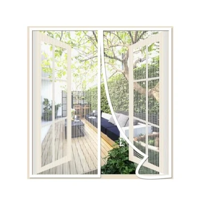 Afbeelding van Risareyi Magnetische Vliegengordijn 80x115cm, Wit Fijn Dikker Gaas Hordeur Magneet voor Balkon Deur Raam, Sluit Automatisch, Houd Insecten Buiten, met Sterk Plakband
