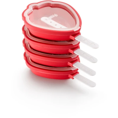 Afbeelding van Lékué ijsjesvormpjes aardbei 4 pack Rood