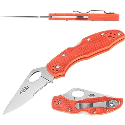 Afbeelding van GANZO Firebird F759MS OR Gekarteld mes Vouwzakmes 440C Roestvrij Staal Nylon Glasvezel Antislip Handvat met Clip vissen camping EDC (Oranje)