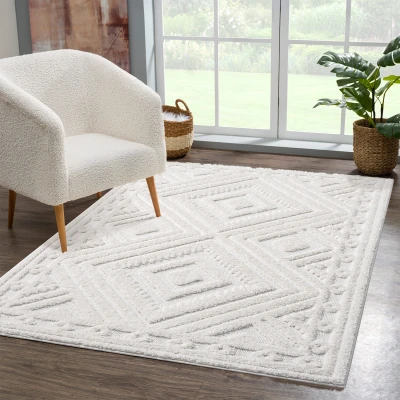Afbeelding van Vloerkleed Focus Art Hoogpolig Fluffy Scandinavisch Creme 200x290 cm Rechthoek Polypropyleen Tapijtenloods