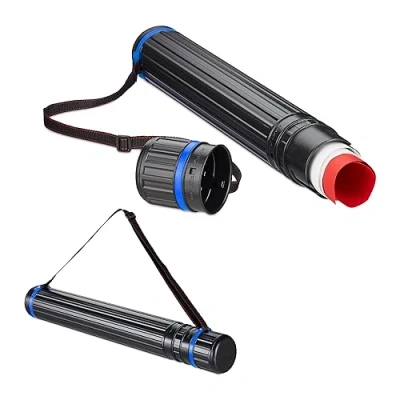 Afbeelding van Relaxdays tekenkoker telescopisch set van 2 64107 cm uitschuifbaar posterkoker a0
