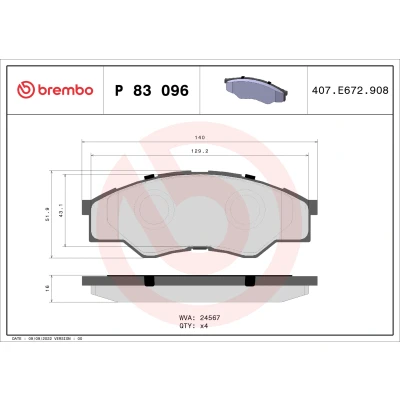 Afbeelding van Brembo Remblokset P 83 096