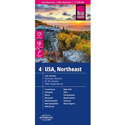 Afbeelding van World Mapping Project USA 04. Nordost 1 : 250 000: Connecticut, Delaware, Maine, Maryland, Massachusetts, New Hampshire, Jersey, York, Ohio, ... Rhode Island, Vermont, West Virginia