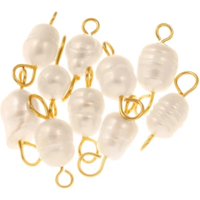 Afbeelding van Tussenstuk Zoetwaterparel (17 18 x 7 8 mm) White Goud (10 Stuks)