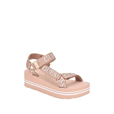 Afbeelding van Guess Avin damessandaal wig, Rose Gold., 40 EU