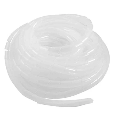 Afbeelding van GTIWUNG Kabelslang, kabelspiraal, spiraalband, kabelbescherming, flexibele spiraalslang, kabelorganisatie, wit transparant, 12 mm diameter en 7,5 m lengte