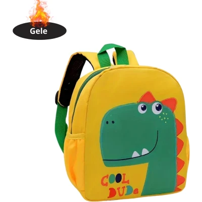 Afbeelding van Nivard Rugzak Meisje Jongens Backpack Schooltas Laptoptas Gele Dinosaurus
