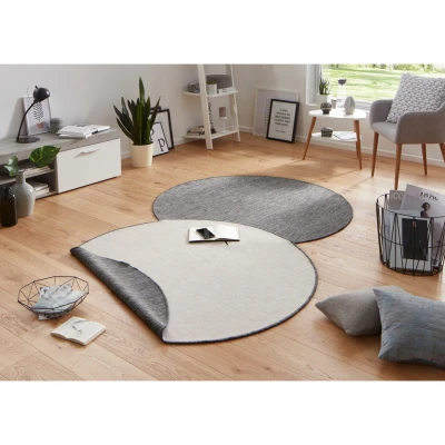 Afbeelding van Rond Vloerkleed Binnen &amp; Buiten Miami Grijs/crème 200 Cm