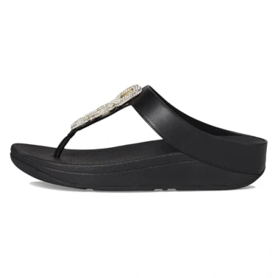 Afbeelding van Fitflop Fino sandalen met kristallen ketting voor dames, Zwart, 43 EU