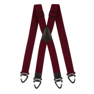 Afbeelding van Olata X Vormige Bretels met Kunststof Karabijnhaken 4 cm. Bordeaux Rood