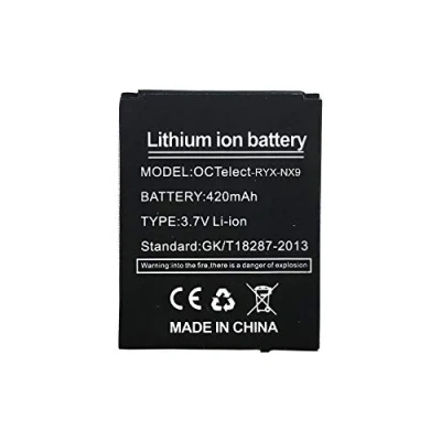 Afbeelding van OCTelect Smartwatch batterij RYX NX9 oplaadbare lithiumbatterij met 380 mAh capaciteit
