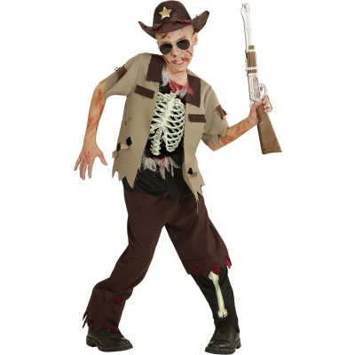 Afbeelding van Widmann Zombie Kostuum Sheriff Navajo Jongen Bruin Maat 140 Halloween Verkleedkleding