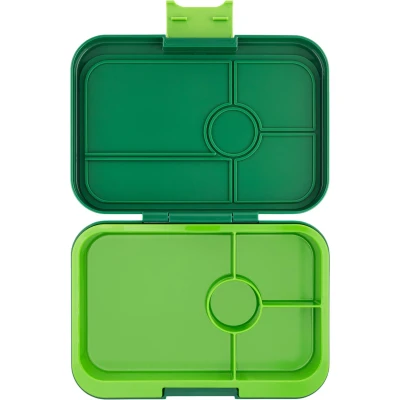 Afbeelding van Yumbox Tapas XL lekvrije Bento box lunchbox 4 vakken Palm Green / Lime solid tray