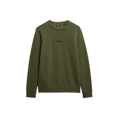 Afbeelding van Superdry Micro LOGO CREW Sweater, Heren, Maat: XL, Olive night green