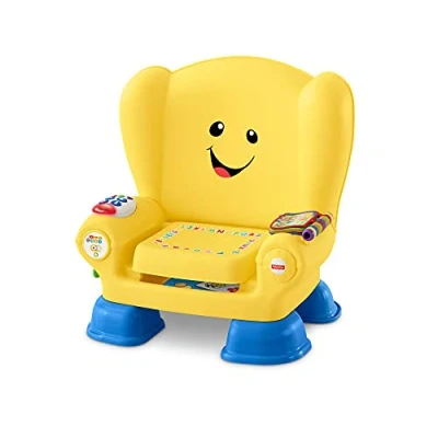 Afbeelding van Fisher Price Laugh &amp; Learn Smart Stages stoel interactief muzikaal speelgoed voor peuters, versie: Italiaans, geel HBB71