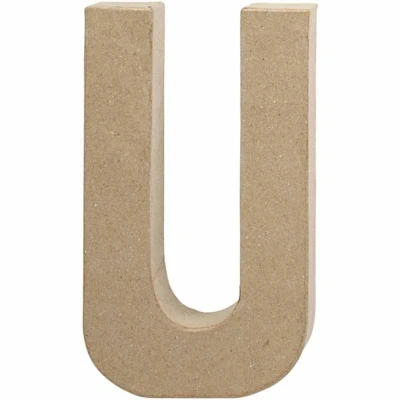 Afbeelding van Creotime papier mâché letter U 20,5 cm