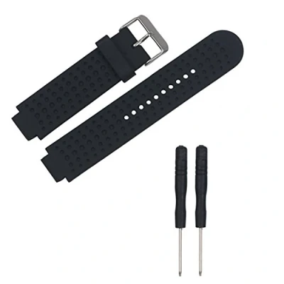 Afbeelding van LOKEKE Voor Garmin Forerunner 25 (Large) Smart Horloge Vervanging Band Siliconen Polsband Strap Voorloper Grote GPS Running (Siliconen Zwart)