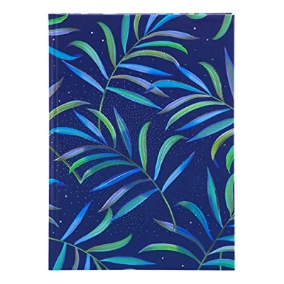 Afbeelding van goldbuch Notitieboek DIN A5 Tropical Blue in Turnowsky design, kladblok met 200 pagina&#039;s, papier 100g / m² blanco, kunstdrukpapier omslag zilveren reliëf en bladwijzers, ca. 15 x 22 cm