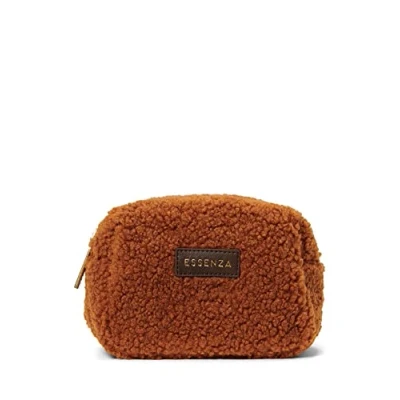 Afbeelding van Make Up Bag Essenza Lucy Teddy Leather Brown (15 x 10 cm)