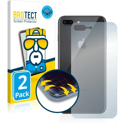 Afbeelding van BROTECT Screenprotector voor Apple iPhone 8 Plus (Achterkant) Folie Beschermfolie transparant volledig dekking (2 Stuks)