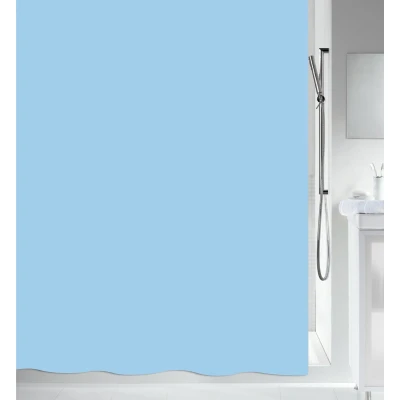 Afbeelding van MSV Douchegordijn met ringen lichtblauw gerecycled polyester 180 x 200 cm wasbaarA A  Douchegordijnen