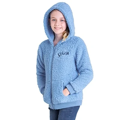 Afbeelding van Disney Meisjes sweatshirt met ritssluiting, fleece, 7 18 jaar, Blauwe stiksel, meisjes, 13 14 Jaar