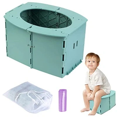 Afbeelding van Potje voor onderweg, opvouwbare toiletbril kinderen, Vegena potjes kindertoilet met zakken, toilet auto, camping, reizen