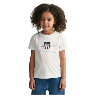Afbeelding van GANT Archive Shield SS Tshirt print voor kinderen, Maat: 122/128, White