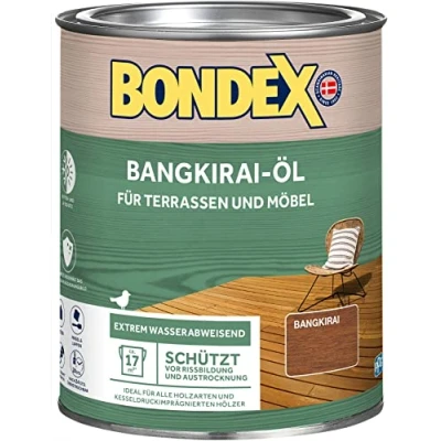 Afbeelding van Bondex Bangkirai olie, houtolie, natuurlijke eigen kleur, weerbestendig, uv bescherming, waterafstotend, 88 m², 4 l