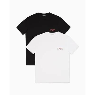 Afbeelding van Emporio Armani CREW NECK 2 PACK Hemd, Heren, Maat: Large, White/black