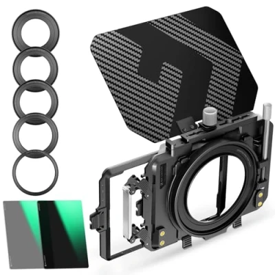 Afbeelding van K&amp;F Concept Kit Matte Box met ND4 ND32 4 x 5.65 filters voor DSLR en spiegelloze camera&#039;s, compatibel 67 mm/72 mm/77 mm/82 mm/95 mm lenzen