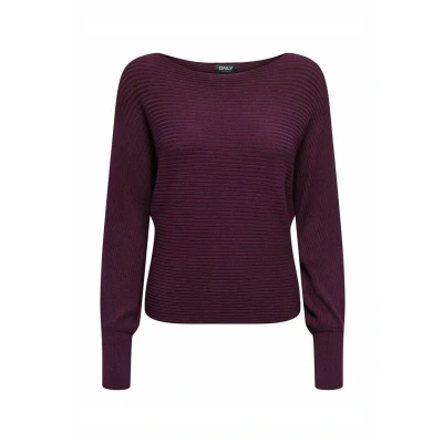 Afbeelding van ONLY Adaline LIFE LS Short NOOS Trui, Dames, Maat: Medium, Mauve wine
