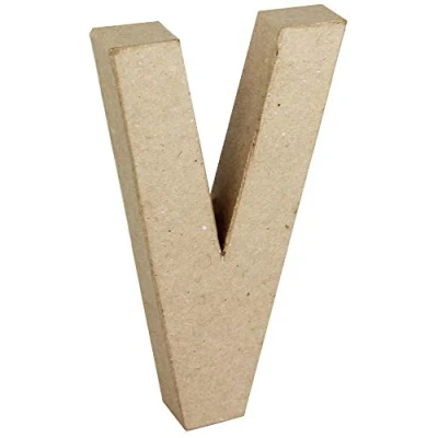 Afbeelding van Creotime papier mâché letter V 20,5 cm